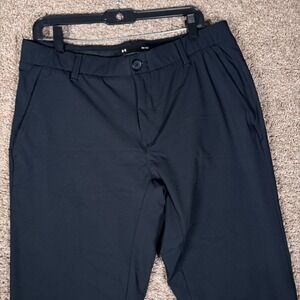 Under Armour Mens HeatGear Golf Pants Black 36/34 Flat Front Performance Golf